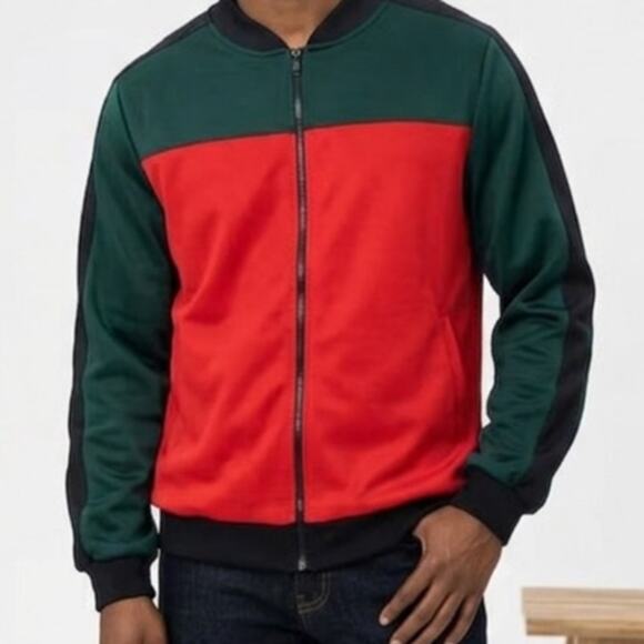American Bazi Other - American Bazi Old School Men's Full Zip Bomber Track Jacket Medium Retro Stripe